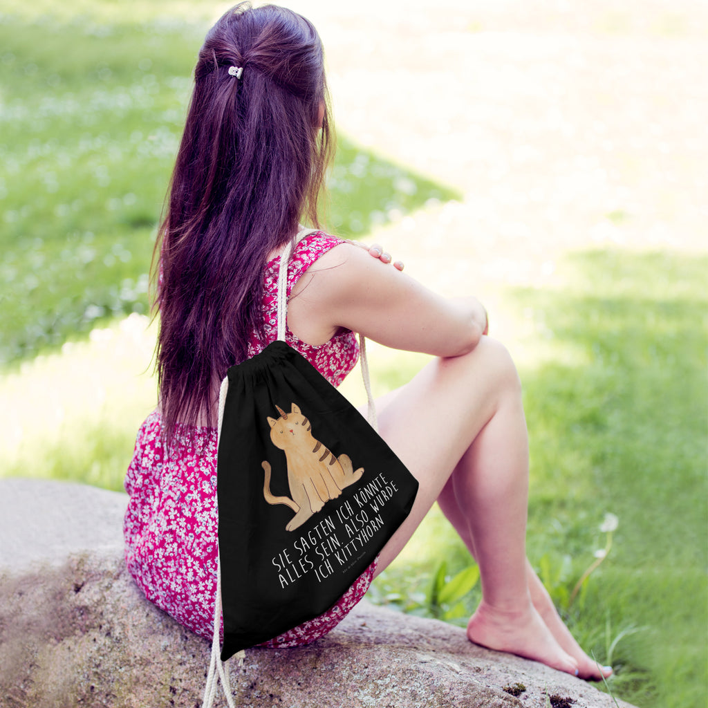 Sportbeutel Einhorn Katze Turnbeutel, Beutel, Sporttasche, Tasche, Stoffbeutel, Einhorn, Einhörner, Einhorn Deko, Pegasus, Unicorn, Katzer, Mieze, Regenbogen, Glitzer, Einhornpower, Erwachsenwerden, Katze, Katzenhorn, Einhornkatze, Kittyhorn