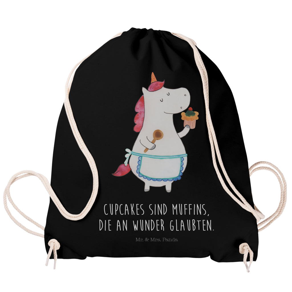 Sportbeutel Einhorn Küchenfee Turnbeutel, Beutel, Sporttasche, Tasche, Stoffbeutel, Einhorn, Einhörner, Einhorn Deko, Pegasus, Unicorn, backen, Muffin, Motivation, Träumer, träumen, Bäckerin, Hobbykoch, Koch, Torte, Kuchen
