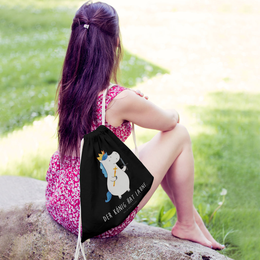 Sportbeutel Einhorn König mit Schwert Turnbeutel, Beutel, Sporttasche, Tasche, Stoffbeutel, Einhorn, Einhörner, Einhorn Deko, Pegasus, Unicorn, König, Ritter, Mittelalter