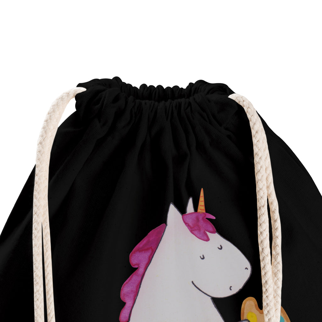 Sportbeutel Einhorn Künstler Turnbeutel, Beutel, Sporttasche, Tasche, Stoffbeutel, Einhorn, Einhörner, Einhorn Deko, Pegasus, Unicorn, Englisch, Künstler, Artist, Malen, Zeichnen, Welt, Farbe, Stift, Pinsel, Geschenk, Maler
