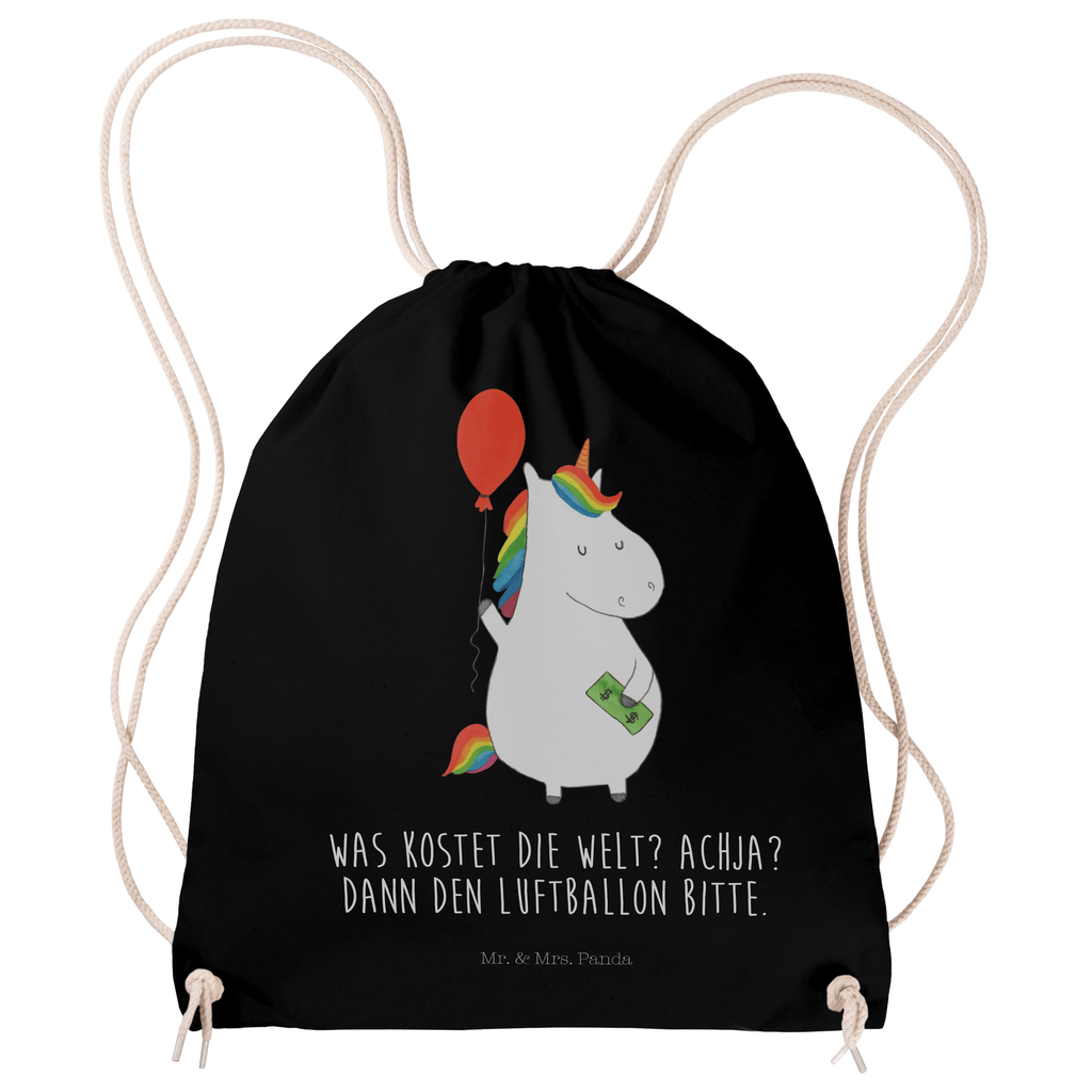 Sportbeutel Einhorn Luftballon Turnbeutel, Beutel, Sporttasche, Tasche, Stoffbeutel, Einhorn, Einhörner, Einhorn Deko, Pegasus, Unicorn, Luftballon, Geld, Lebenslust, Freude, Geschenk, Freundin
