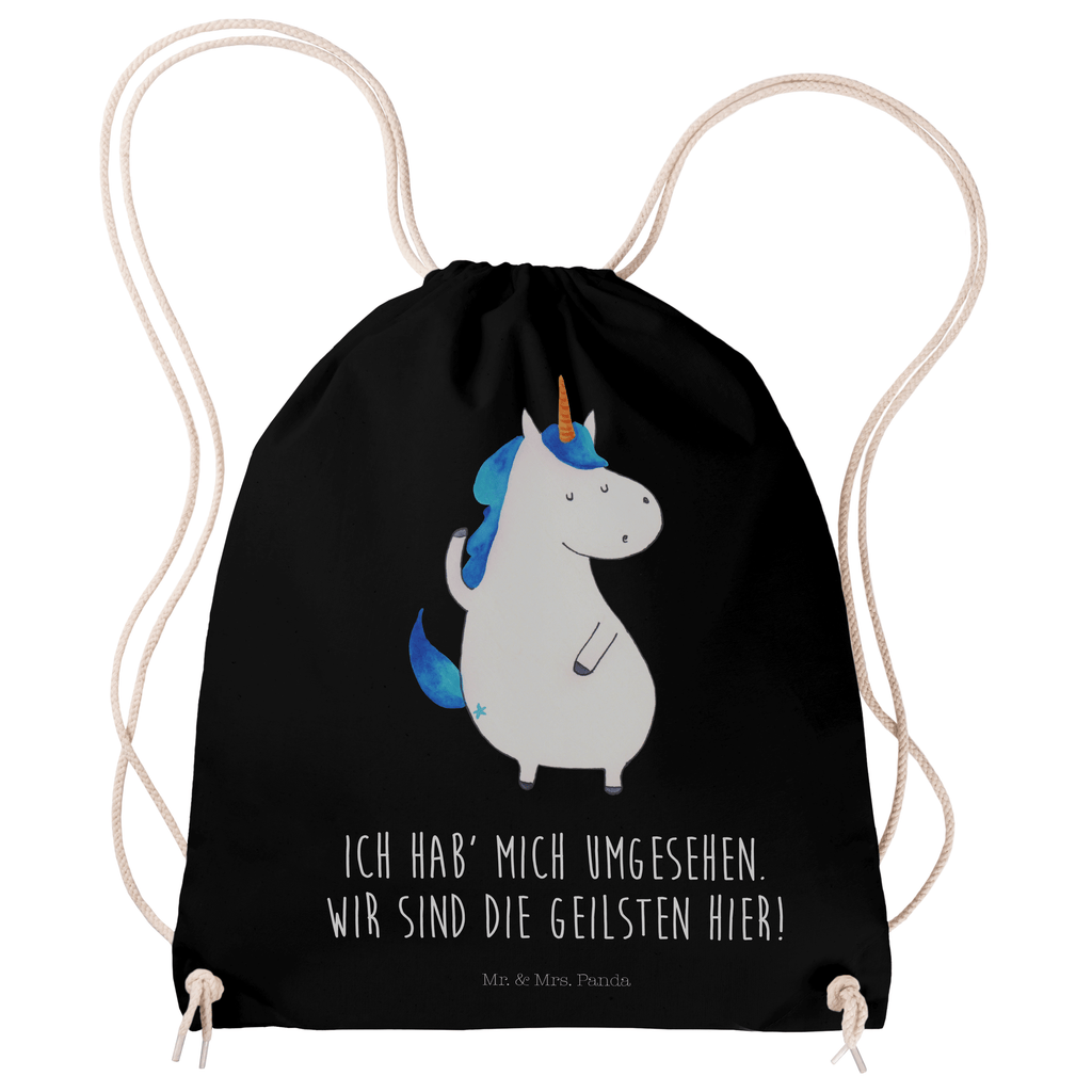 Sportbeutel Einhorn Mann Turnbeutel, Beutel, Sporttasche, Tasche, Stoffbeutel, Einhorn, Einhörner, Einhorn Deko, Pegasus, Unicorn, cool, Mann, Freundin, Familie, bester Freund, BFF, Party, hübsch, beste