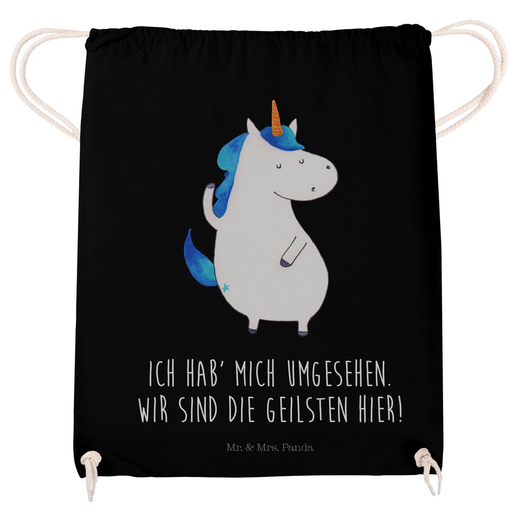 Sportbeutel Einhorn Mann Turnbeutel, Beutel, Sporttasche, Tasche, Stoffbeutel, Einhorn, Einhörner, Einhorn Deko, Pegasus, Unicorn, cool, Mann, Freundin, Familie, bester Freund, BFF, Party, hübsch, beste
