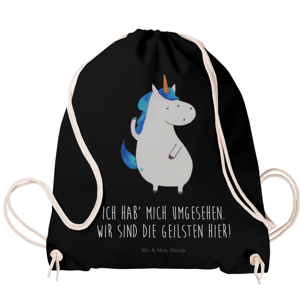Sportbeutel Einhorn Mann Turnbeutel, Beutel, Sporttasche, Tasche, Stoffbeutel, Einhorn, Einhörner, Einhorn Deko, Pegasus, Unicorn, cool, Mann, Freundin, Familie, bester Freund, BFF, Party, hübsch, beste
