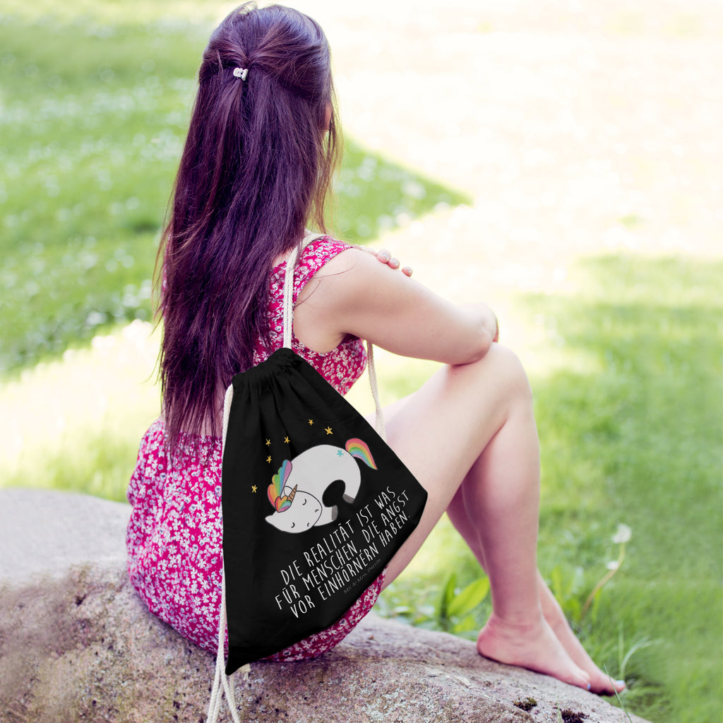 Sportbeutel Einhorn Nacht Turnbeutel, Beutel, Sporttasche, Tasche, Stoffbeutel, Einhorn, Einhörner, Einhorn Deko, Pegasus, Unicorn, Träume, Traum, unicorn, Realität, Menschen, Geschenk, Ruhe, Freundin