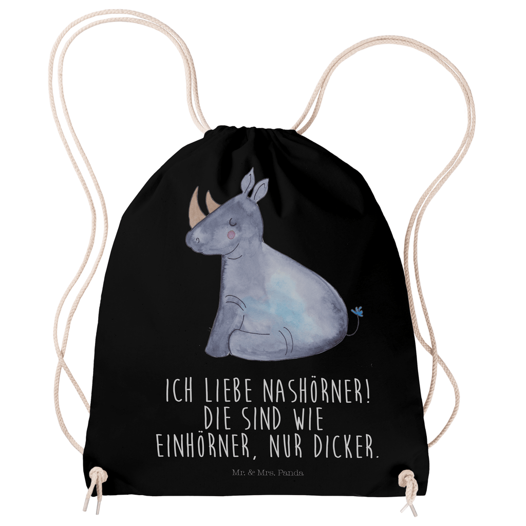 Sportbeutel Einhorn Nashorn Turnbeutel, Beutel, Sporttasche, Tasche, Stoffbeutel, Einhorn, Einhörner, Einhorn Deko, Pegasus, Unicorn, Regenbogen, witzig, lustig, Zoo, Glitzer, Einhornpower, Erwachsenwerden, Nashorn, Nashörner
