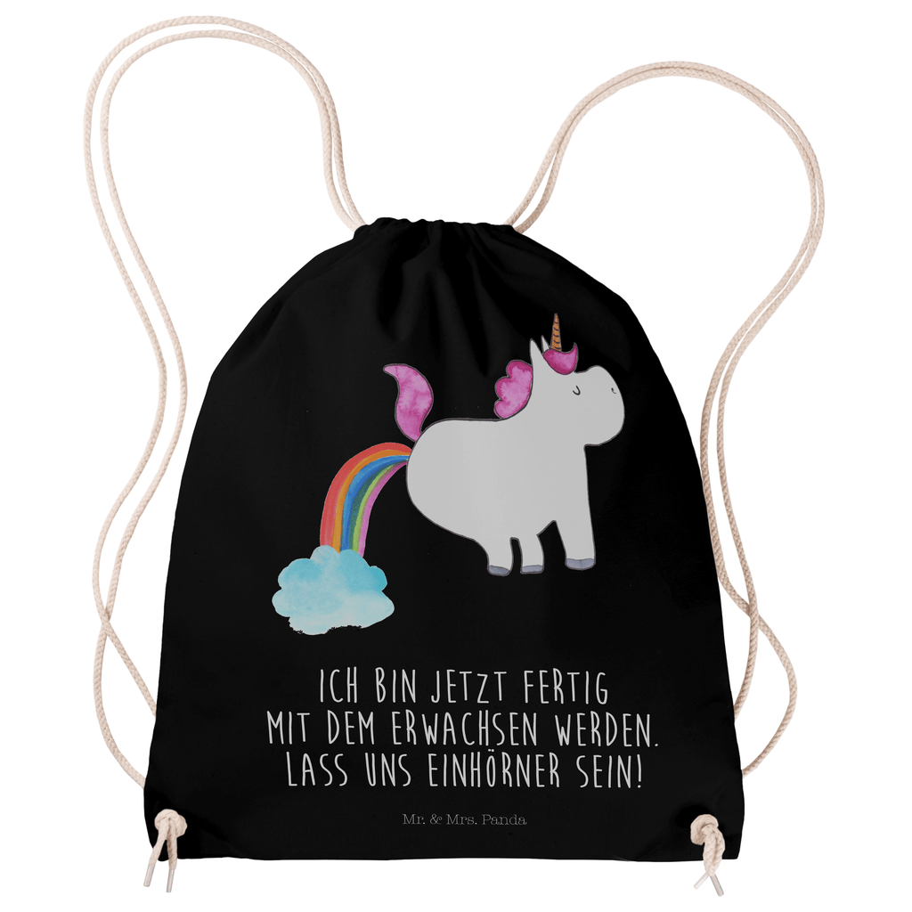 Sportbeutel Einhorn Pupsend Turnbeutel, Beutel, Sporttasche, Tasche, Stoffbeutel, Einhorn, Einhörner, Einhorn Deko, Pegasus, Unicorn, Pups, Regenbogen, Glitzer, Einhornpower, Erwachsenwerden, Spaß, lustig, Freundin