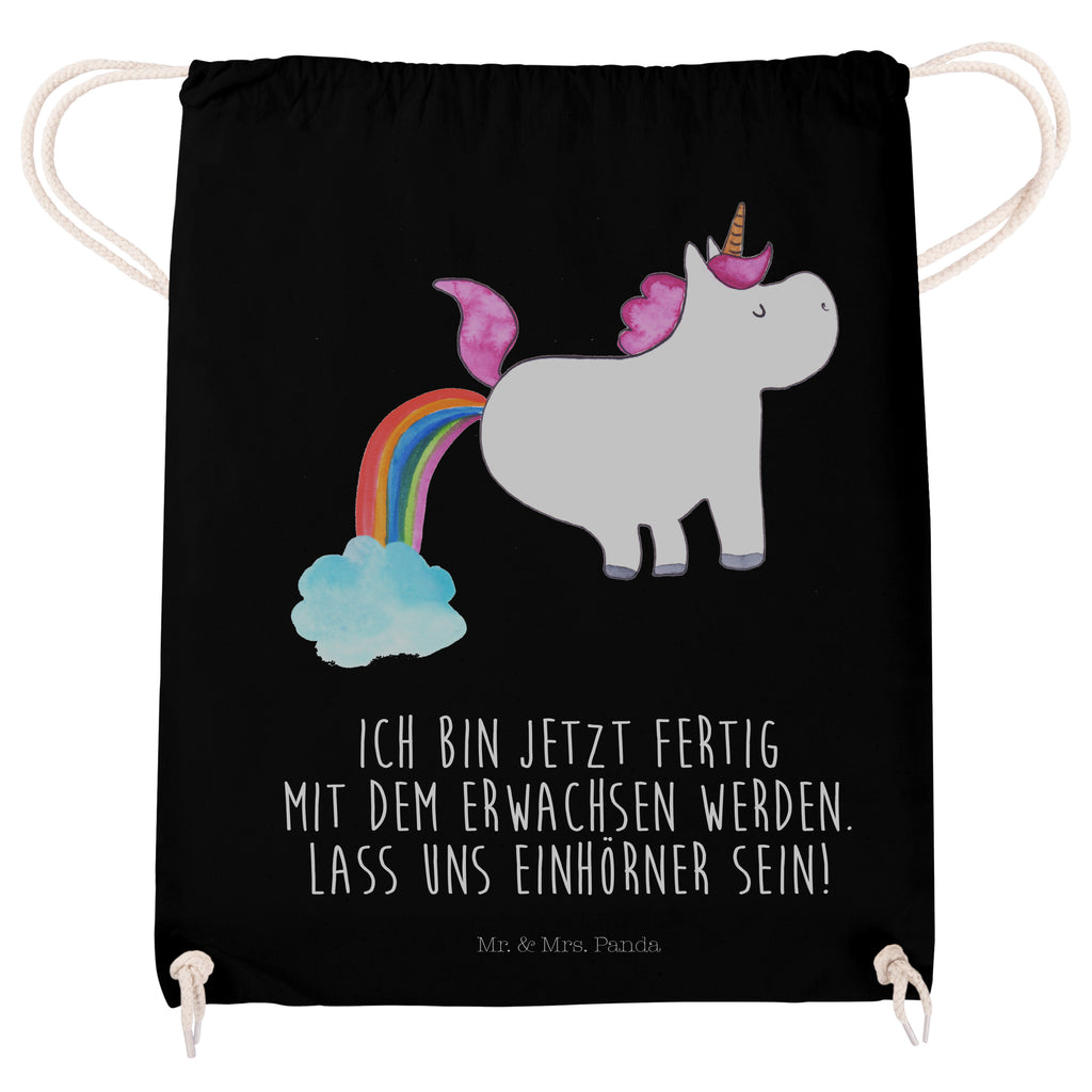 Sportbeutel Einhorn Pupsend Turnbeutel, Beutel, Sporttasche, Tasche, Stoffbeutel, Einhorn, Einhörner, Einhorn Deko, Pegasus, Unicorn, Pups, Regenbogen, Glitzer, Einhornpower, Erwachsenwerden, Spaß, lustig, Freundin