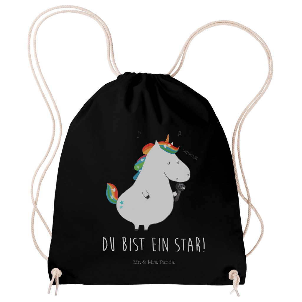 Sportbeutel Einhorn Sänger Turnbeutel, Beutel, Sporttasche, Tasche, Stoffbeutel, Einhorn, Einhörner, Einhorn Deko, Pegasus, Unicorn, Glitzer, Konfetti, Party, Geburtstag, Feier, Fest, Disco, Sängerin, Sänger, Freundin