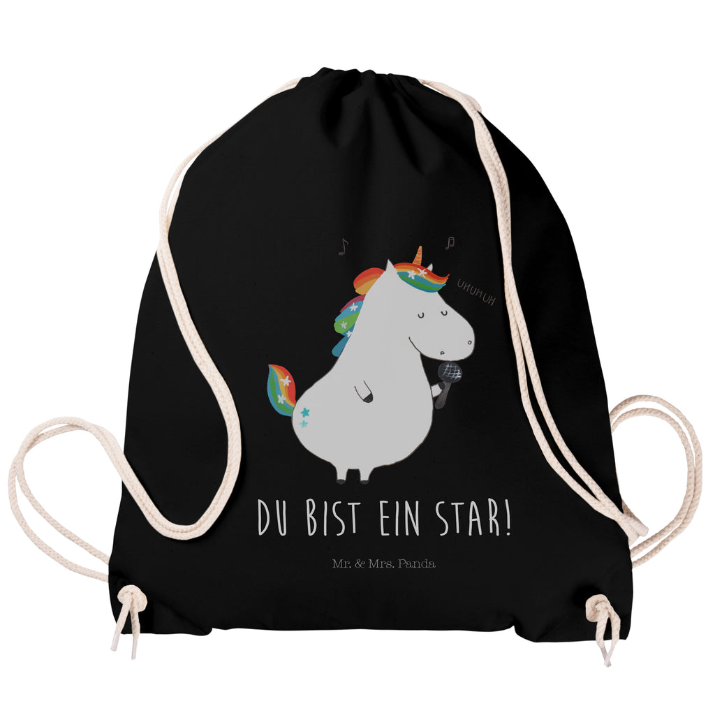 Sportbeutel Einhorn Sänger Turnbeutel, Beutel, Sporttasche, Tasche, Stoffbeutel, Einhorn, Einhörner, Einhorn Deko, Pegasus, Unicorn, Glitzer, Konfetti, Party, Geburtstag, Feier, Fest, Disco, Sängerin, Sänger, Freundin