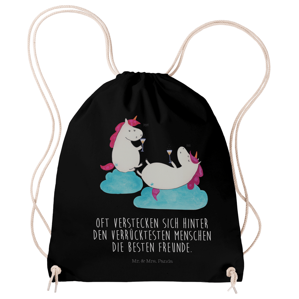 Sportbeutel Einhörner Sekt Turnbeutel, Beutel, Sporttasche, Tasche, Stoffbeutel, Einhorn, Einhörner, Einhorn Deko, Pegasus, Unicorn, Freundinnen, Freundin, BFF, Sekt, Mädelsabend, Spaß, Party, Korken, Anstoßen, Beste