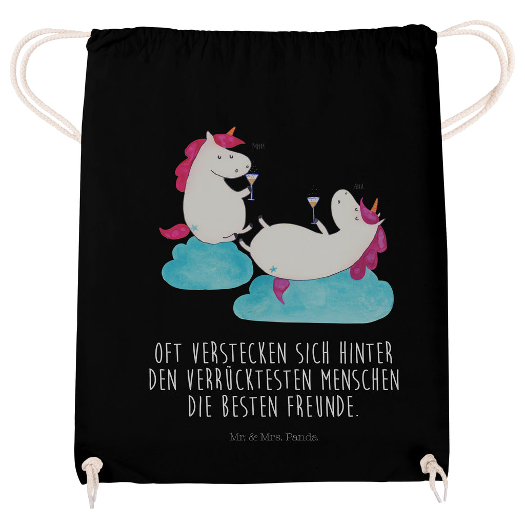 Sportbeutel Einhörner Sekt Turnbeutel, Beutel, Sporttasche, Tasche, Stoffbeutel, Einhorn, Einhörner, Einhorn Deko, Pegasus, Unicorn, Freundinnen, Freundin, BFF, Sekt, Mädelsabend, Spaß, Party, Korken, Anstoßen, Beste