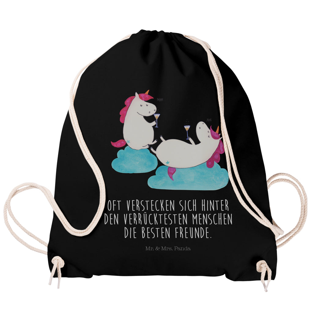 Sportbeutel Einhörner Sekt Turnbeutel, Beutel, Sporttasche, Tasche, Stoffbeutel, Einhorn, Einhörner, Einhorn Deko, Pegasus, Unicorn, Freundinnen, Freundin, BFF, Sekt, Mädelsabend, Spaß, Party, Korken, Anstoßen, Beste