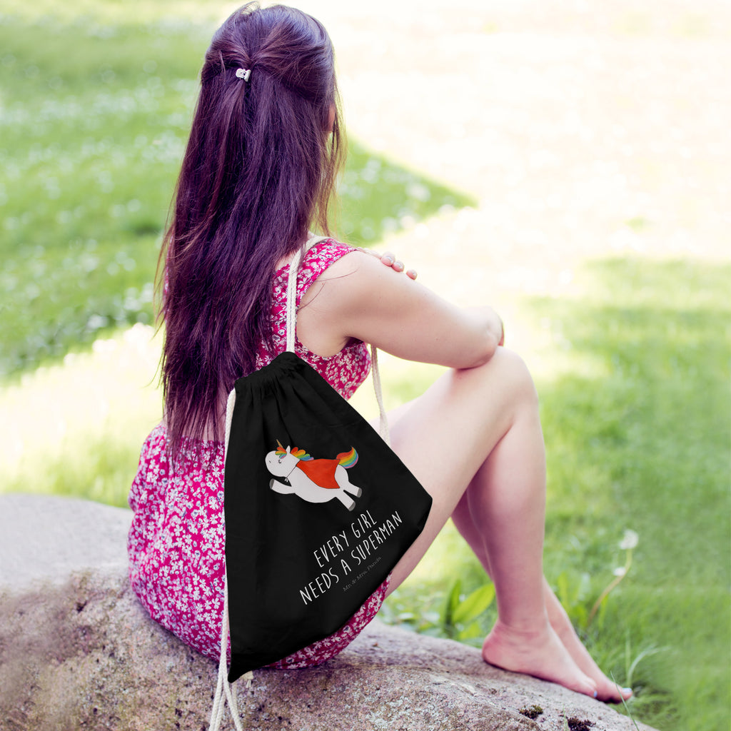Sportbeutel Einhorn Super Turnbeutel, Beutel, Sporttasche, Tasche, Stoffbeutel, Einhorn, Einhörner, Einhorn Deko, Pegasus, Unicorn, Traummann, Superheld, Held, Freundin, Geschenk, Girl, Mädchen