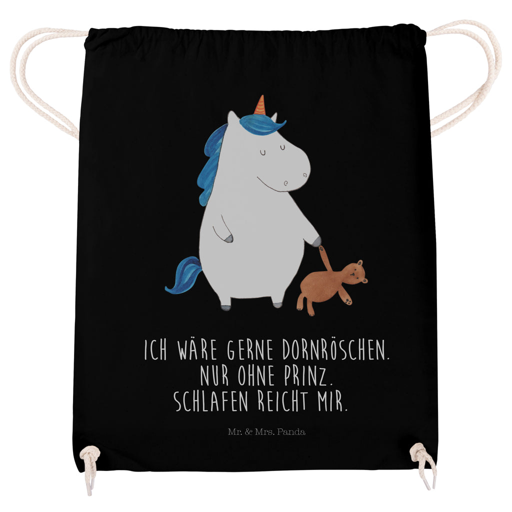 Sportbeutel Einhorn Teddy Turnbeutel, Beutel, Sporttasche, Tasche, Stoffbeutel, Einhorn, Einhörner, Einhorn Deko, Pegasus, Unicorn, schlafen, gute Nacht, Single, Bett, Träumen, Freundin, Singleleben