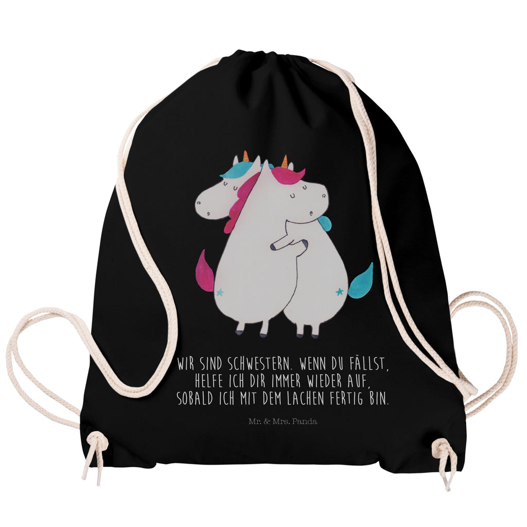 Sportbeutel Einhörner Umarmen Turnbeutel, Beutel, Sporttasche, Tasche, Stoffbeutel, Einhorn, Einhörner, Einhorn Deko, Pegasus, Unicorn, Freundinnen, Freundin, BFF, Schwester, Schwestern, Familie, Geschwister, Sister, Liebe