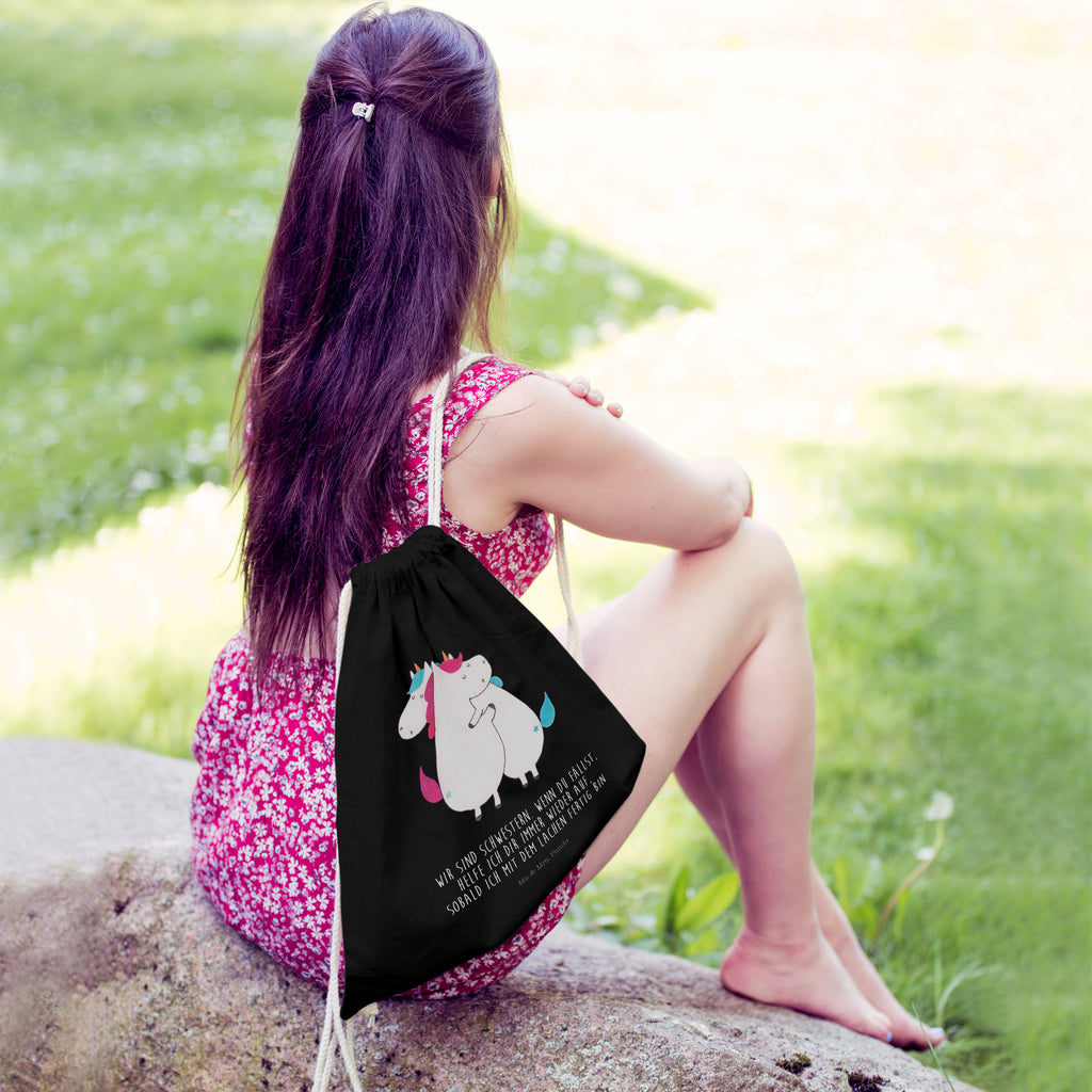 Sportbeutel Einhörner Umarmen Turnbeutel, Beutel, Sporttasche, Tasche, Stoffbeutel, Einhorn, Einhörner, Einhorn Deko, Pegasus, Unicorn, Freundinnen, Freundin, BFF, Schwester, Schwestern, Familie, Geschwister, Sister, Liebe