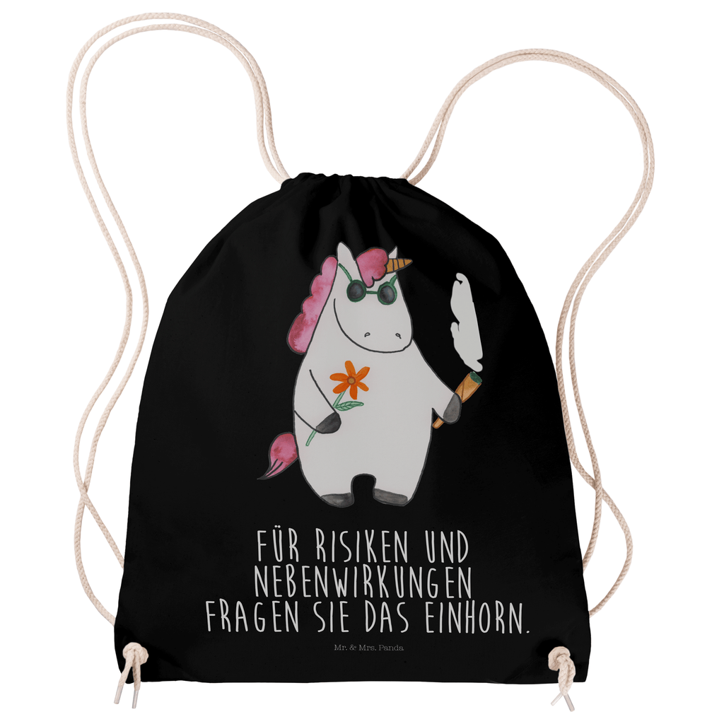 Sportbeutel Einhorn Woodstock Turnbeutel, Beutel, Sporttasche, Tasche, Stoffbeutel, Einhorn, Einhörner, Einhorn Deko, Pegasus, Unicorn, Kiffen, Joint, Zigarette, Alkohol, Party, Spaß. lustig, witzig, Woodstock