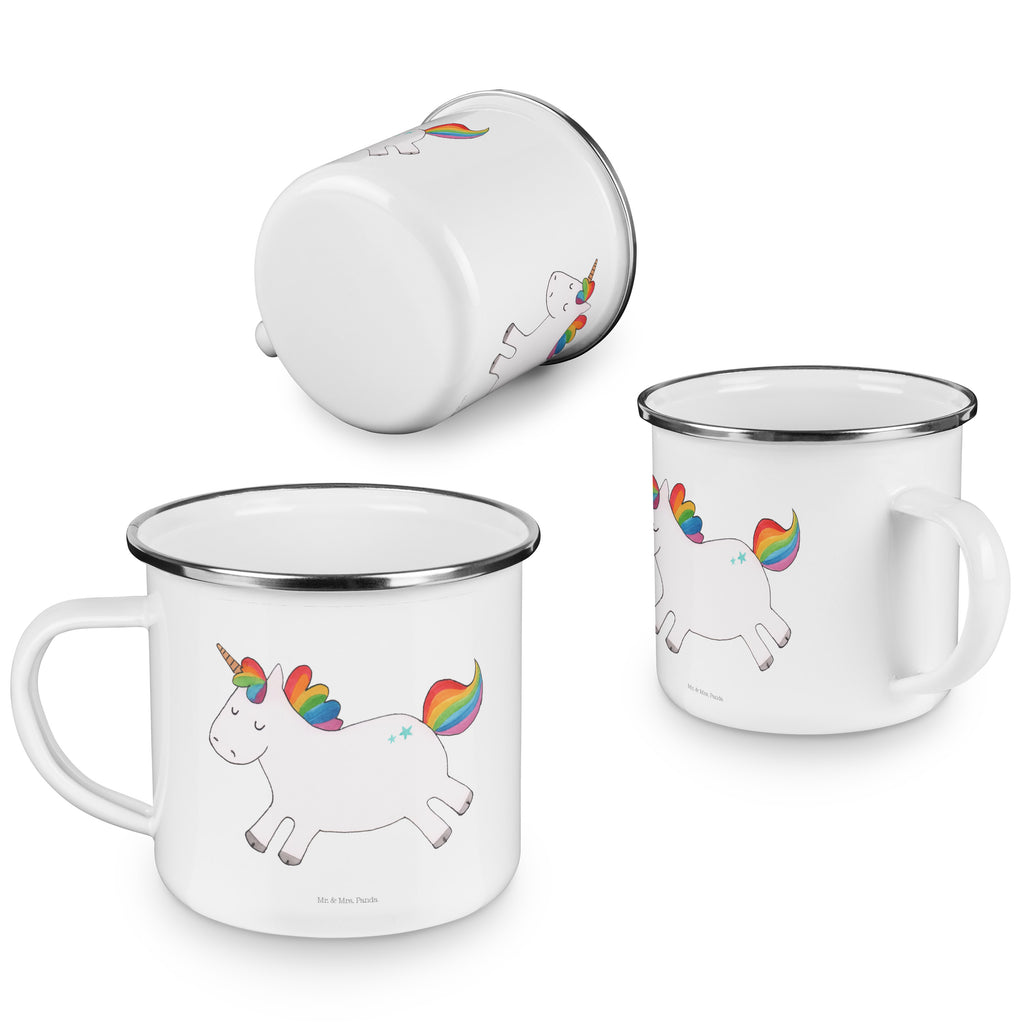 Camping Emaille Tasse Einhorn Happy Campingtasse, Trinkbecher, Metalltasse, Outdoor Tasse, Emaille Trinkbecher, Blechtasse Outdoor, Emaille Campingbecher, Edelstahl Trinkbecher, Metalltasse für Camping, Kaffee Blechtasse, Camping Tasse Metall, Einhorn, Einhörner, Einhorn Deko, Pegasus, Unicorn, glücklich, fröhlich, Spaß, Freude, Lebensfreude, witzig, spannend, Lächeln, Lachen