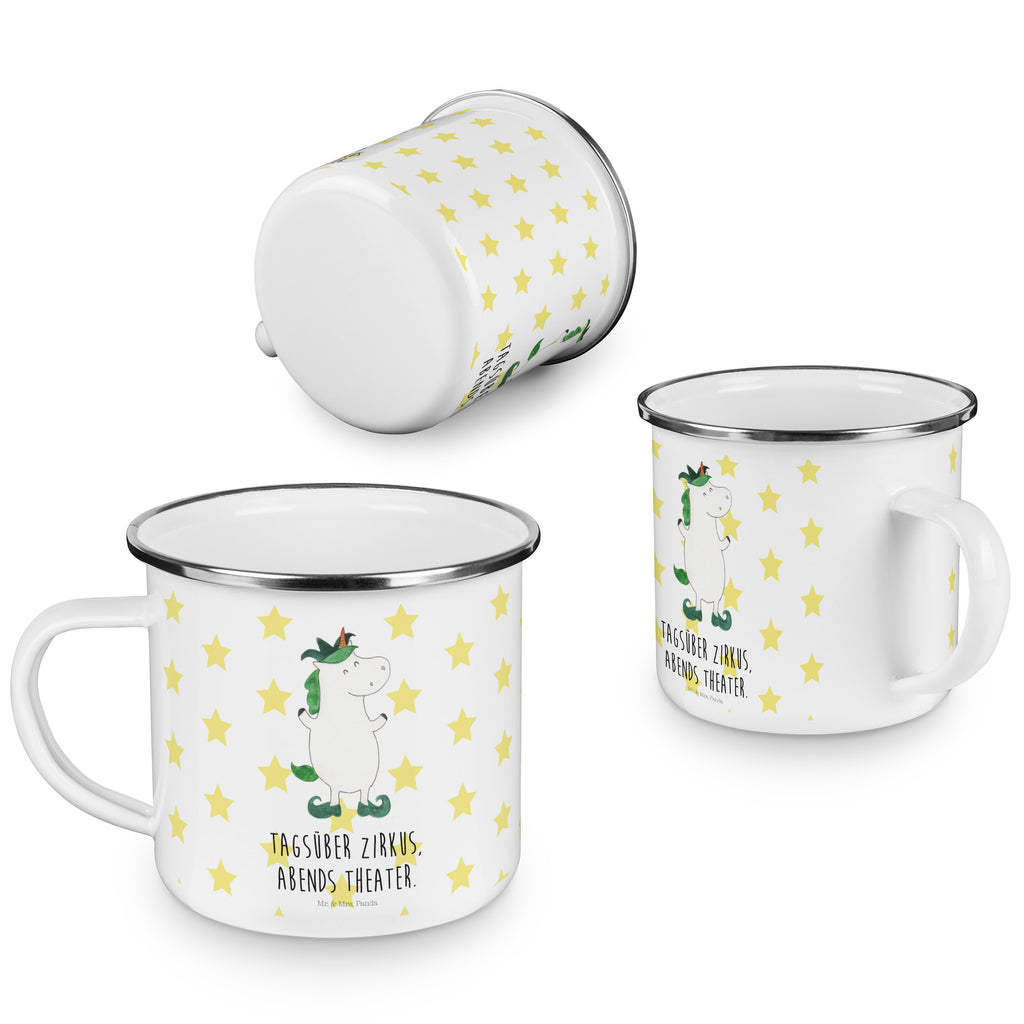 Camping Emaille Tasse Einhorn Joker Campingtasse, Trinkbecher, Metalltasse, Outdoor Tasse, Emaille Trinkbecher, Blechtasse Outdoor, Emaille Campingbecher, Edelstahl Trinkbecher, Metalltasse für Camping, Kaffee Blechtasse, Camping Tasse Metall, Einhorn, Einhörner, Einhorn Deko, Pegasus, Unicorn, Hofnarr, Kasper, Gaukler, Mittelalter