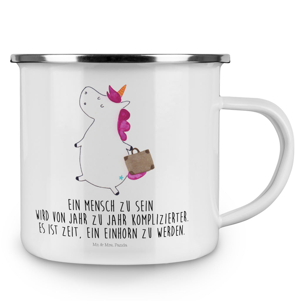 Camping Emaille Tasse Einhorn Koffer Campingtasse, Trinkbecher, Metalltasse, Outdoor Tasse, Emaille Trinkbecher, Blechtasse Outdoor, Emaille Campingbecher, Edelstahl Trinkbecher, Metalltasse für Camping, Kaffee Blechtasse, Camping Tasse Metall, Einhorn, Einhörner, Einhorn Deko, Pegasus, Unicorn, unicorn, Koffer, Verreisen, Reise, Gepäck, Abenteuer, Erwachsen, Kind, albern, Spaß, lustig, witzig