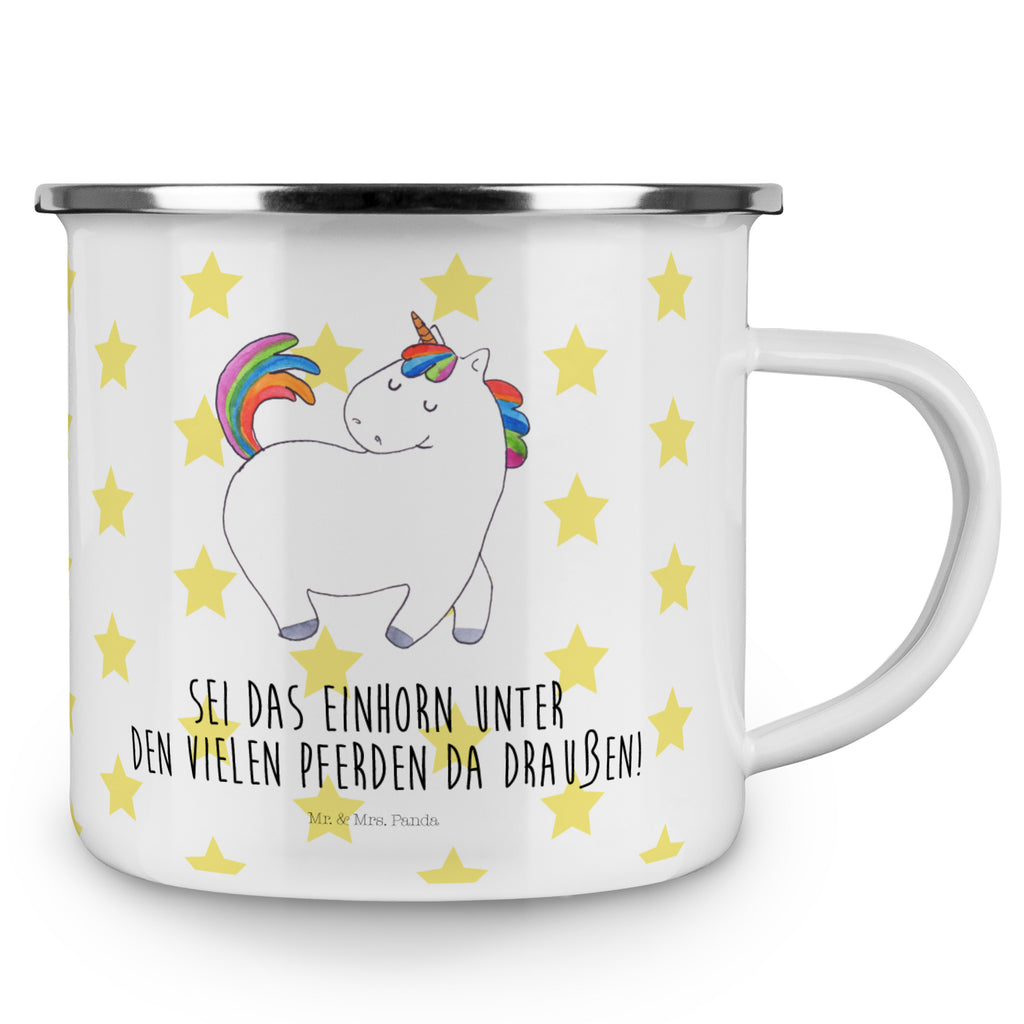 Camping Emaille Tasse Einhorn stolzierend Campingtasse, Trinkbecher, Metalltasse, Outdoor Tasse, Emaille Trinkbecher, Blechtasse Outdoor, Emaille Campingbecher, Edelstahl Trinkbecher, Metalltasse für Camping, Kaffee Blechtasse, Camping Tasse Metall, Einhorn, Einhörner, Einhorn Deko, Pegasus, Unicorn, stolz, anders, bunt, Pferd, Reiter, Reiten, Freundin, Geschenk