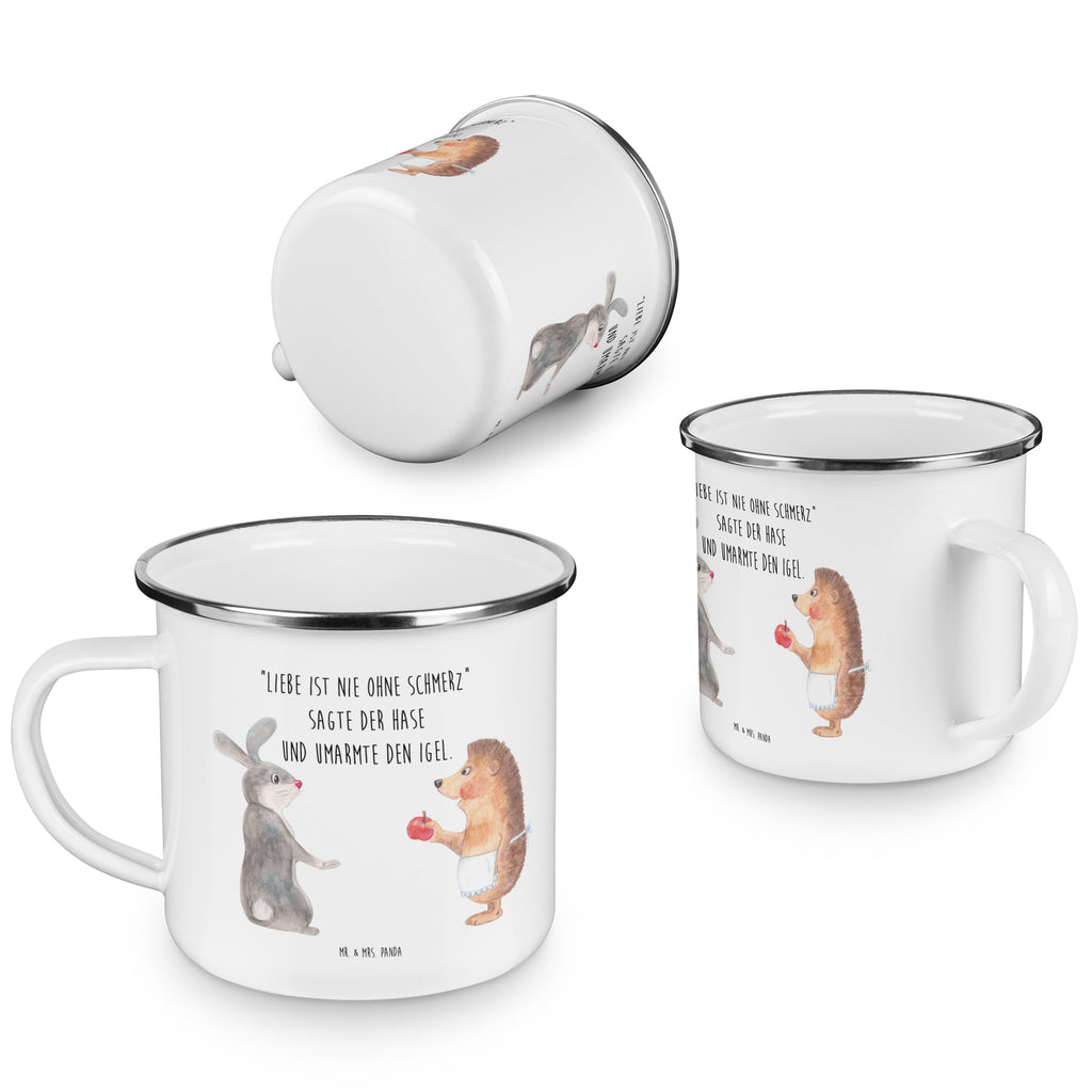 Camping Emaille Tasse Liebe ist nie ohne Schmerz Campingtasse, Trinkbecher, Metalltasse, Outdoor Tasse, Emaille Trinkbecher, Blechtasse Outdoor, Emaille Campingbecher, Edelstahl Trinkbecher, Metalltasse für Camping, Kaffee Blechtasse, Camping Tasse Metall, Tiermotive, Gute Laune, lustige Sprüche, Tiere, Igel und Hase, Igel, Hase, Liebe Spruch, Liebeskummer Geschenk, Herzschmerz, Trösten, Trennungsschmerz, Spruch romantisch