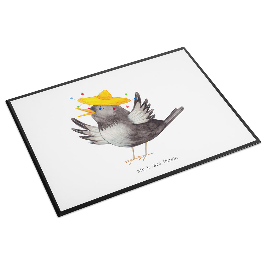 Schreibtischunterlage Rabe mit Sombrero Schreibunterlage, Schreibtischauflage, Bürobedarf, Büroartikel, Schreibwaren, Schreibtisch Unterlagen, Schreibtischunterlage Groß, Tiermotive, Gute Laune, lustige Sprüche, Tiere, Rabe, Vogel, Vögel, Spruch positiv, fröhlich sein, glücklich sein, Glück Spruch, froh, Elster, Motivation