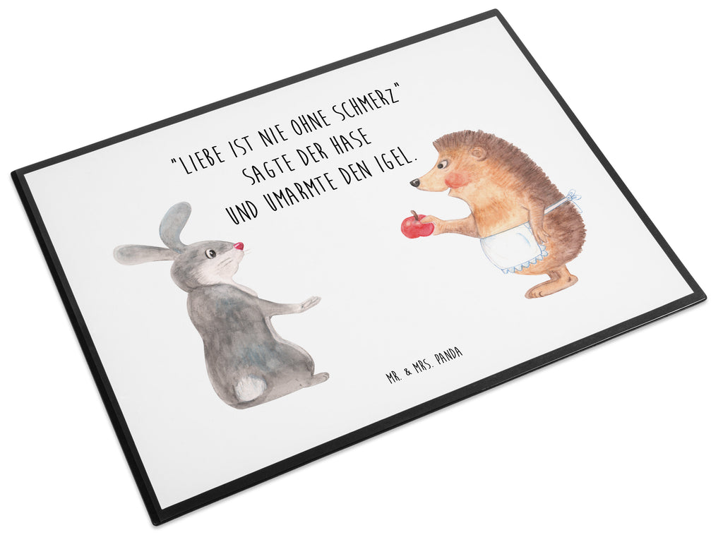 Schreibtischunterlage Liebe ist nie ohne Schmerz Schreibunterlage, Schreibtischauflage, Bürobedarf, Büroartikel, Schreibwaren, Schreibtisch Unterlagen, Schreibtischunterlage Groß, Tiermotive, Gute Laune, lustige Sprüche, Tiere, Igel und Hase, Igel, Hase, Liebe Spruch, Liebeskummer Geschenk, Herzschmerz, Trösten, Trennungsschmerz, Spruch romantisch