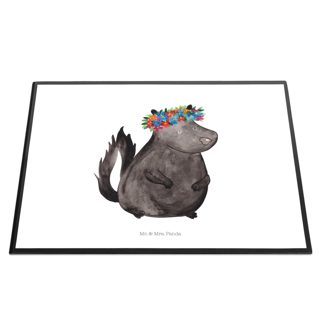 Schreibtischunterlage Stinktier Blumenmaedchen Schreibunterlage, Schreibtischauflage, Bürobedarf, Büroartikel, Schreibwaren, Schreibtisch Unterlagen, Schreibtischunterlage Groß, Stinktier, Skunk, Wildtier, Raubtier, Stinker, Stinki, Yoga, Namaste, Lebe, Liebe, Lache