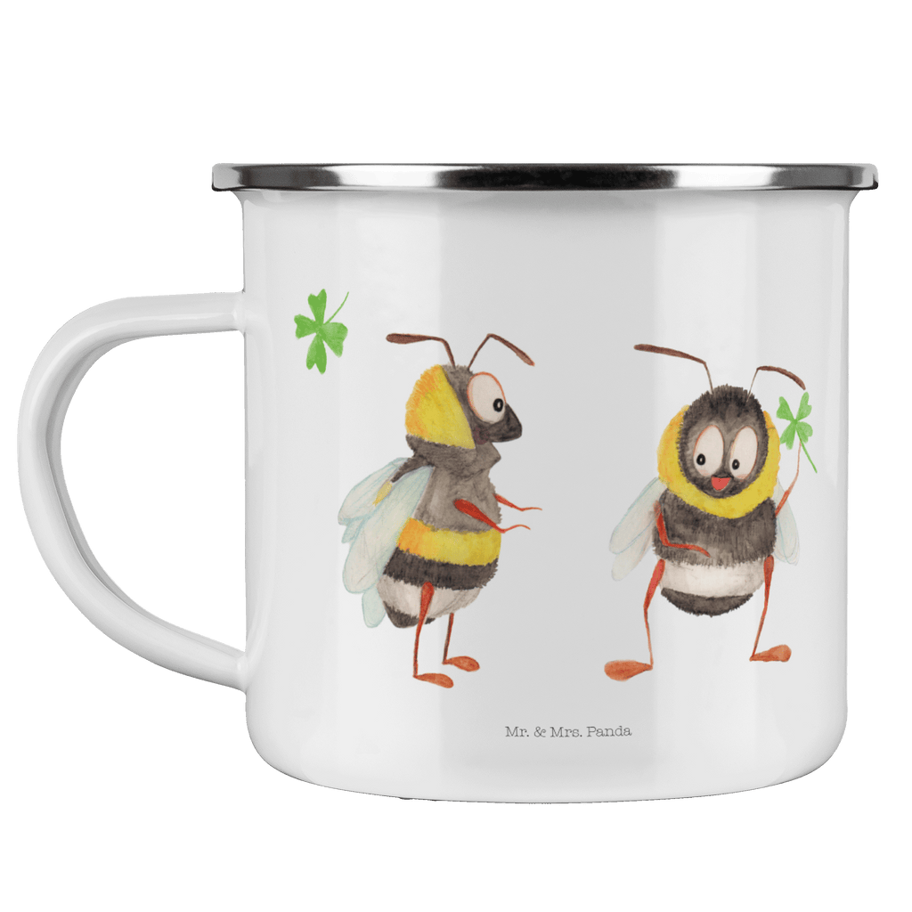Camping Emaille Tasse Hummeln mit Kleeblatt Campingtasse, Trinkbecher, Metalltasse, Outdoor Tasse, Emaille Trinkbecher, Blechtasse Outdoor, Emaille Campingbecher, Edelstahl Trinkbecher, Metalltasse für Camping, Kaffee Blechtasse, Camping Tasse Metall, Tiermotive, Gute Laune, lustige Sprüche, Tiere, Hummel, Biene, Spruch positiv, Biene Deko, Spruch schön, glücklich sein, glücklich werden, Spruch fröhlich
