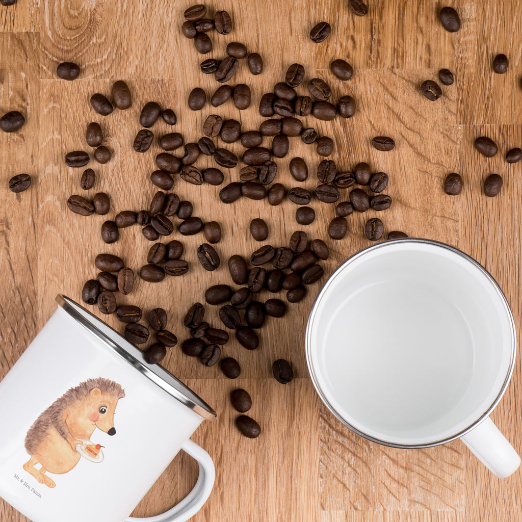 Camping Emaille Tasse Igel mit Kuchenstück Campingtasse, Trinkbecher, Metalltasse, Outdoor Tasse, Emaille Trinkbecher, Blechtasse Outdoor, Emaille Campingbecher, Edelstahl Trinkbecher, Metalltasse für Camping, Kaffee Blechtasse, Camping Tasse Metall, Tiermotive, Gute Laune, lustige Sprüche, Tiere, Igel, Essen Spruch, Kuchen, Backen Geschenk, Kuchen backen, Einladung Party, Geburtstagskuchen, Torte