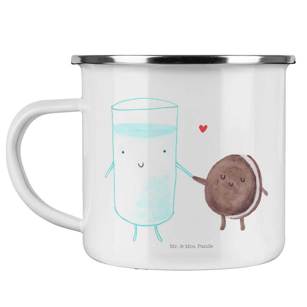 Camping Emaille Tasse Milch & Keks Campingtasse, Trinkbecher, Metalltasse, Outdoor Tasse, Emaille Trinkbecher, Blechtasse Outdoor, Emaille Campingbecher, Edelstahl Trinkbecher, Metalltasse für Camping, Kaffee Blechtasse, Camping Tasse Metall, Tiermotive, Gute Laune, lustige Sprüche, Tiere, Milk, Cookie, Milch, Keks, Kekse, Kaffee, Einladung Frühstück, Motiv süß, romantisch, perfektes Paar