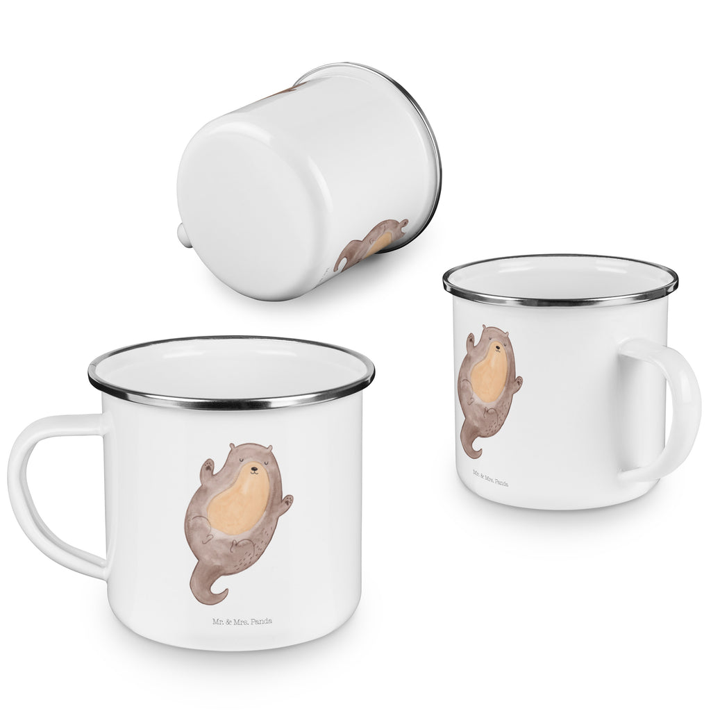 Camping Emaille Tasse Otter Umarmen Campingtasse, Trinkbecher, Metalltasse, Outdoor Tasse, Emaille Trinkbecher, Blechtasse Outdoor, Emaille Campingbecher, Edelstahl Trinkbecher, Metalltasse für Camping, Kaffee Blechtasse, Camping Tasse Metall, Otter, Fischotter, Seeotter, Otter Seeotter See Otter