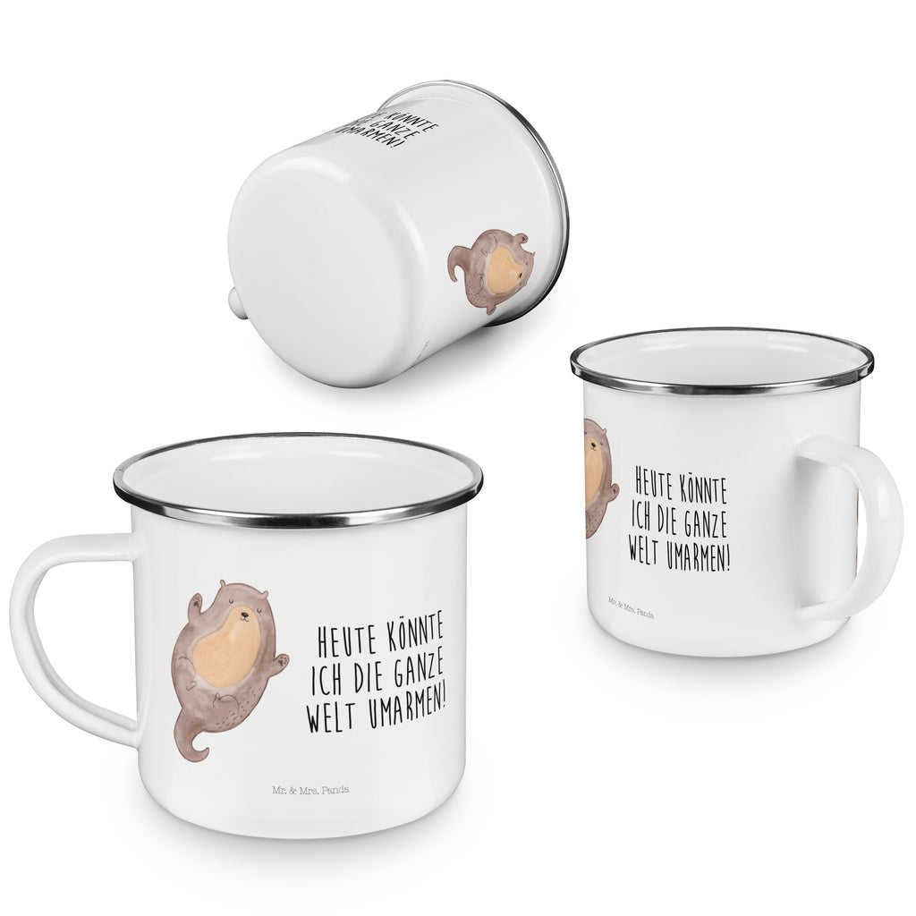 Camping Emaille Tasse Otter Umarmen Campingtasse, Trinkbecher, Metalltasse, Outdoor Tasse, Emaille Trinkbecher, Blechtasse Outdoor, Emaille Campingbecher, Edelstahl Trinkbecher, Metalltasse für Camping, Kaffee Blechtasse, Camping Tasse Metall, Otter, Fischotter, Seeotter, Otter Seeotter See Otter
