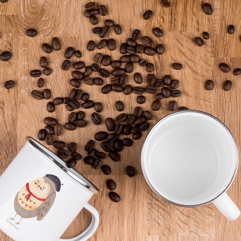 Camping Emaille Tasse Eule Französisch Campingtasse, Trinkbecher, Metalltasse, Outdoor Tasse, Emaille Trinkbecher, Blechtasse Outdoor, Emaille Campingbecher, Edelstahl Trinkbecher, Metalltasse für Camping, Kaffee Blechtasse, Camping Tasse Metall, Eule, Eulen, Eule Deko, Owl, hibou, La vie est belle, das Leben ist schön, Spruch schön, Spruch Französisch, Frankreich