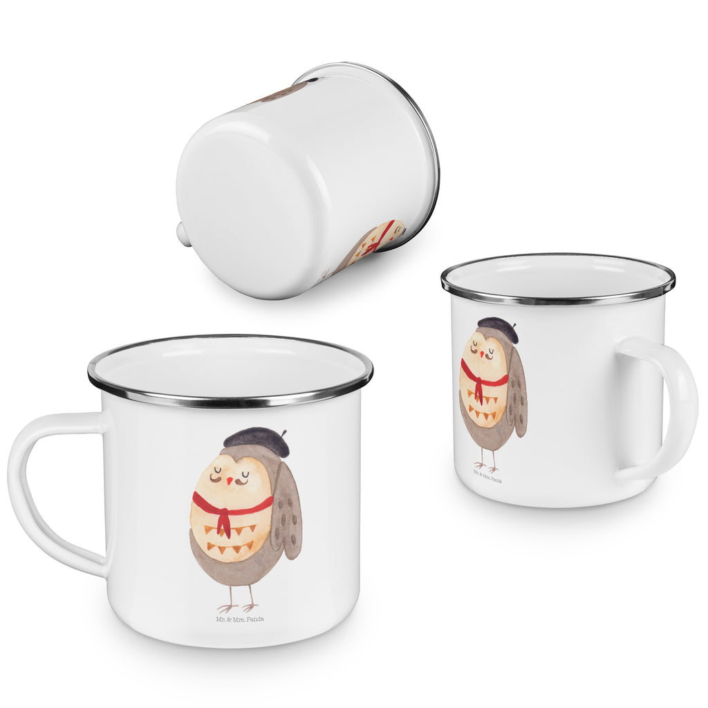 Camping Emaille Tasse Eule Französisch Campingtasse, Trinkbecher, Metalltasse, Outdoor Tasse, Emaille Trinkbecher, Blechtasse Outdoor, Emaille Campingbecher, Edelstahl Trinkbecher, Metalltasse für Camping, Kaffee Blechtasse, Camping Tasse Metall, Eule, Eulen, Eule Deko, Owl, hibou, La vie est belle, das Leben ist schön, Spruch schön, Spruch Französisch, Frankreich