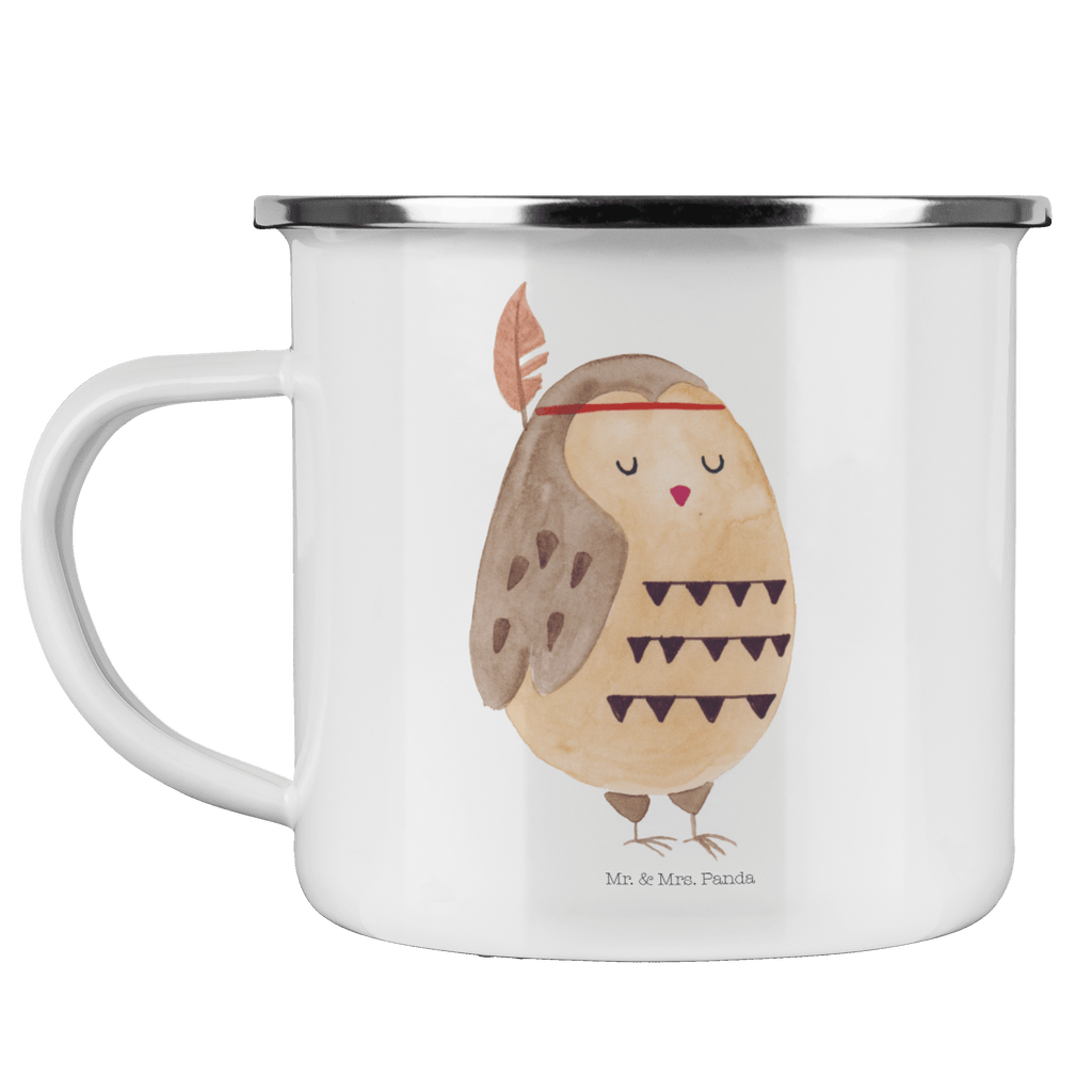 Camping Emaille Tasse Eule Federschmuck Campingtasse, Trinkbecher, Metalltasse, Outdoor Tasse, Emaille Trinkbecher, Blechtasse Outdoor, Emaille Campingbecher, Edelstahl Trinkbecher, Metalltasse für Camping, Kaffee Blechtasse, Camping Tasse Metall, Eule, Eule Deko, Owl, Das Leben ist ein Abenteuer, Reisespruch, Federschmuck, Dekoration