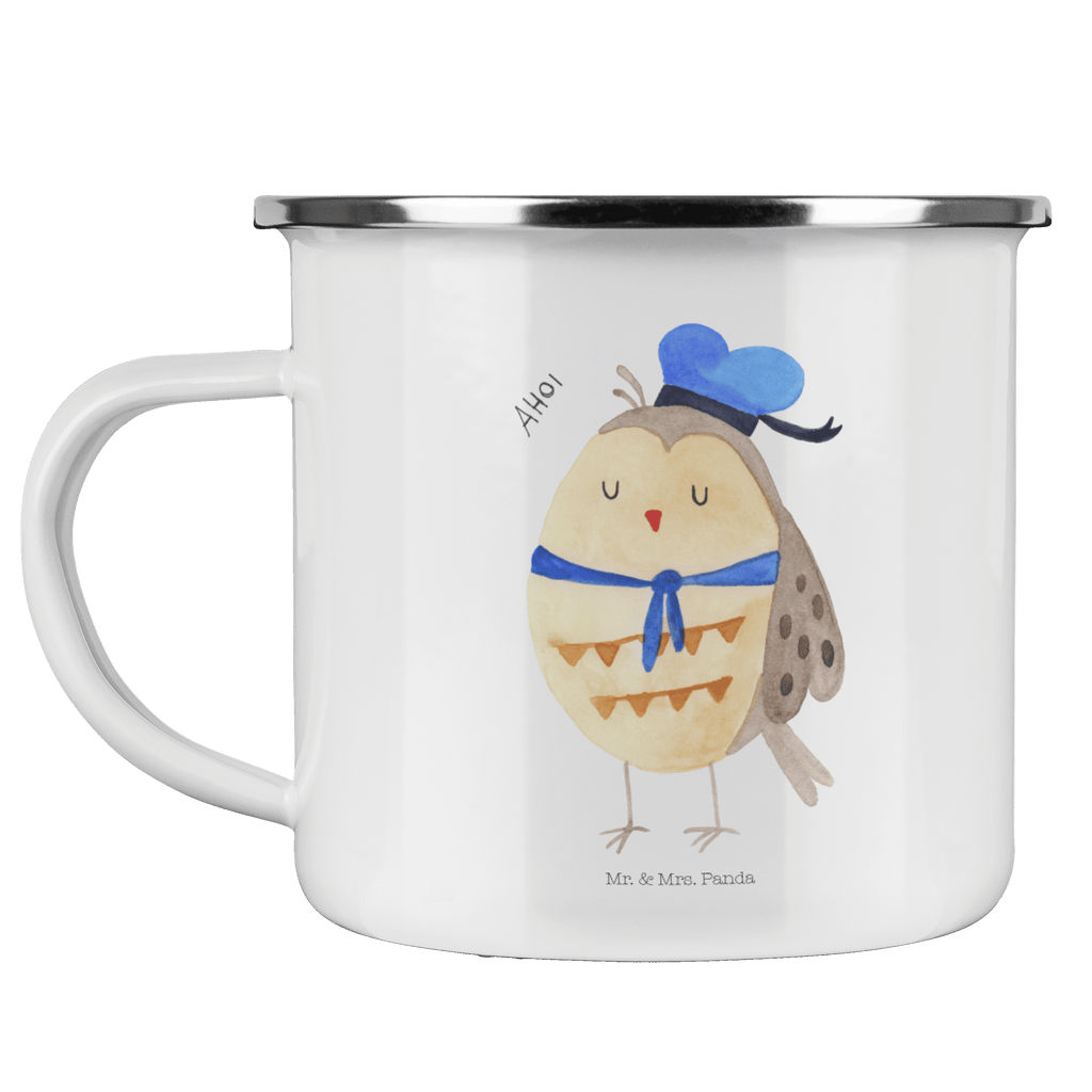Camping Emaille Tasse Eule Matrosen Campingtasse, Trinkbecher, Metalltasse, Outdoor Tasse, Emaille Trinkbecher, Blechtasse Outdoor, Emaille Campingbecher, Edelstahl Trinkbecher, Metalltasse für Camping, Kaffee Blechtasse, Camping Tasse Metall, Eule, Eule Spruch, Eule Deko, Owl, Wortspiel lustig, Matrose, Freundin, Ehe, Seefahrer, Heimathafen, Hochzeitstag Geschenk