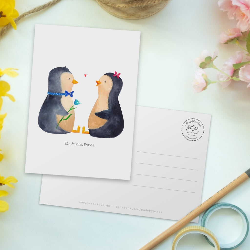 Postkarte Pinguin Pärchen Geschenkkarte, Grußkarte, Karte, Einladung, Ansichtskarte, Geburtstagskarte, Einladungskarte, Dankeskarte, Pinguin, Pinguine, Liebe, Liebespaar, Liebesbeweis, Liebesgeschenk, Verlobung, Jahrestag, Hochzeitstag, Hochzeit, Hochzeitsgeschenk, große Liebe, Traumpaar