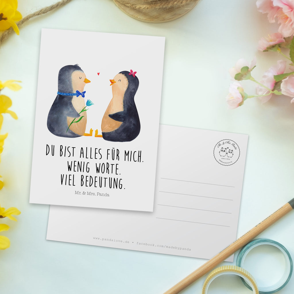 Postkarte Pinguin Pärchen Geschenkkarte, Grußkarte, Karte, Einladung, Ansichtskarte, Geburtstagskarte, Einladungskarte, Dankeskarte, Pinguin, Pinguine, Liebe, Liebespaar, Liebesbeweis, Liebesgeschenk, Verlobung, Jahrestag, Hochzeitstag, Hochzeit, Hochzeitsgeschenk, große Liebe, Traumpaar