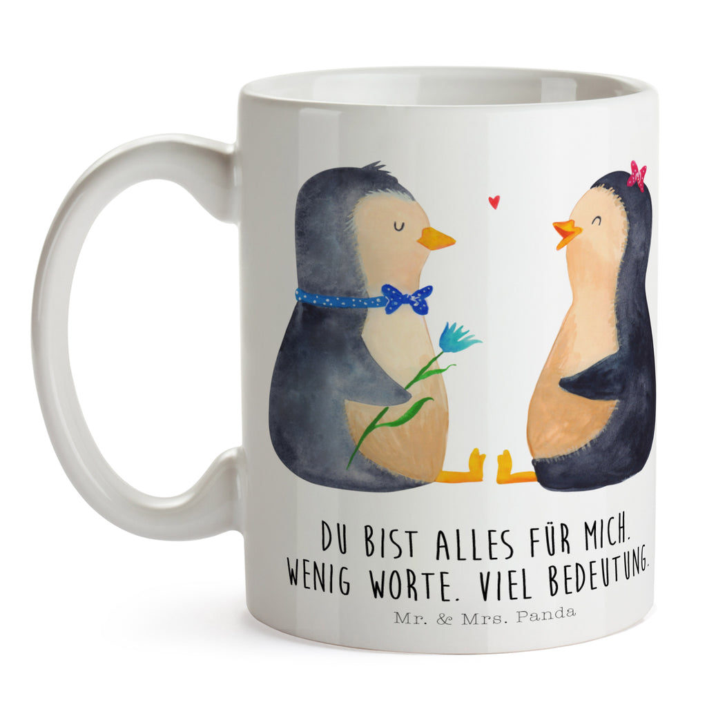 Tasse Pinguin Pärchen Pinguin, Pinguine, Liebe, Liebespaar, Liebesbeweis, Liebesgeschenk, Verlobung, Jahrestag, Hochzeitstag, Hochzeit, Hochzeitsgeschenk, große Liebe, Traumpaar Becher, Kaffeetasse, Kaffeebecher, Tee, Frühstück, Büro  Pinguin