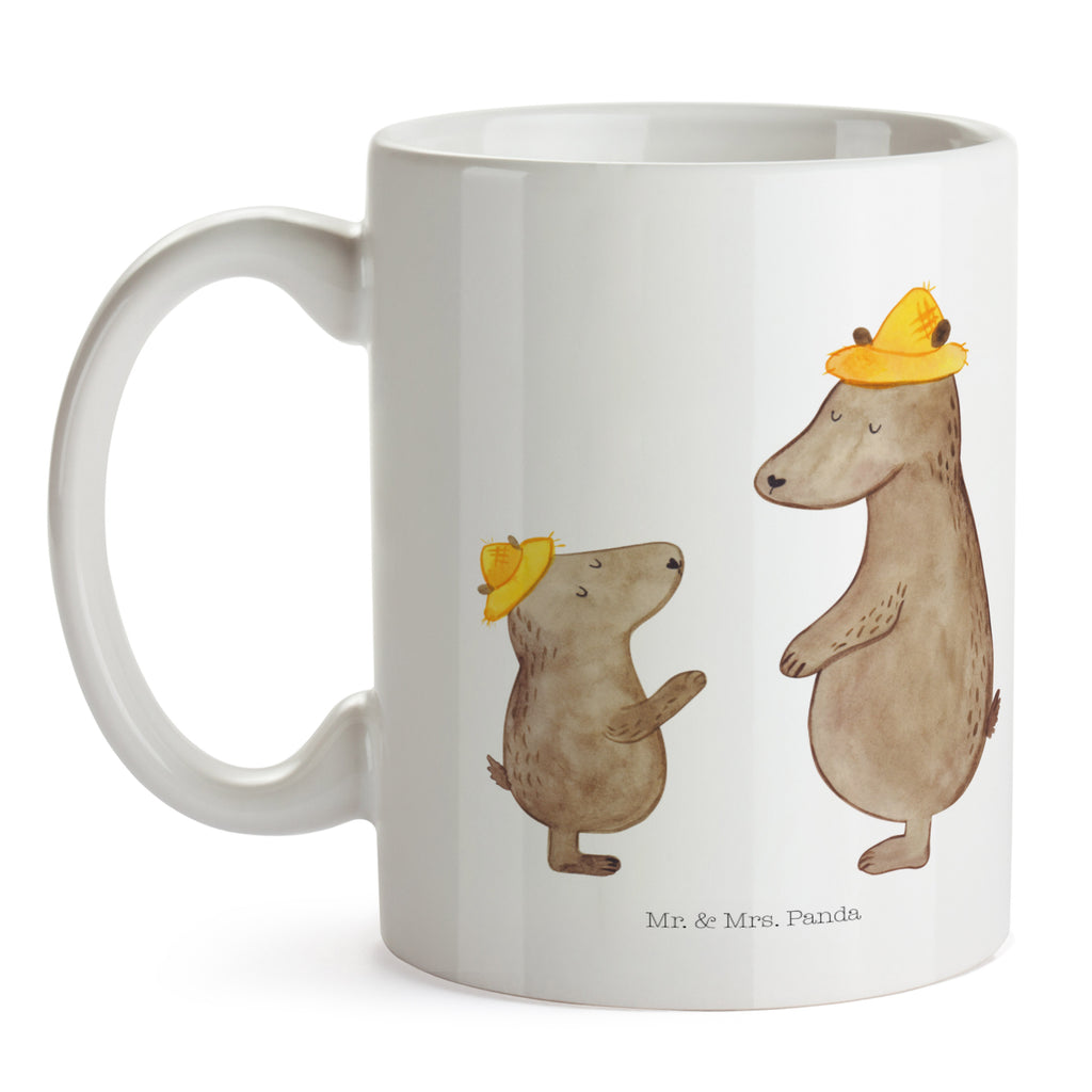 Tasse Bären mit Hut Bär, Bären, Vater, Papa, Vatertag, Papi, Paps, Dad, Daddy, Lieblingsmensch, Sohn, Söhne, Kind, Kinder, Vater-Sohn, Familie, Family, Vorbild Becher, Kaffeetasse, Kaffeebecher, Tee, Frühstück, Büro  Familie, Vatertag, Muttertag, Bruder, Schwester, Mama, Papa, Oma, Opa