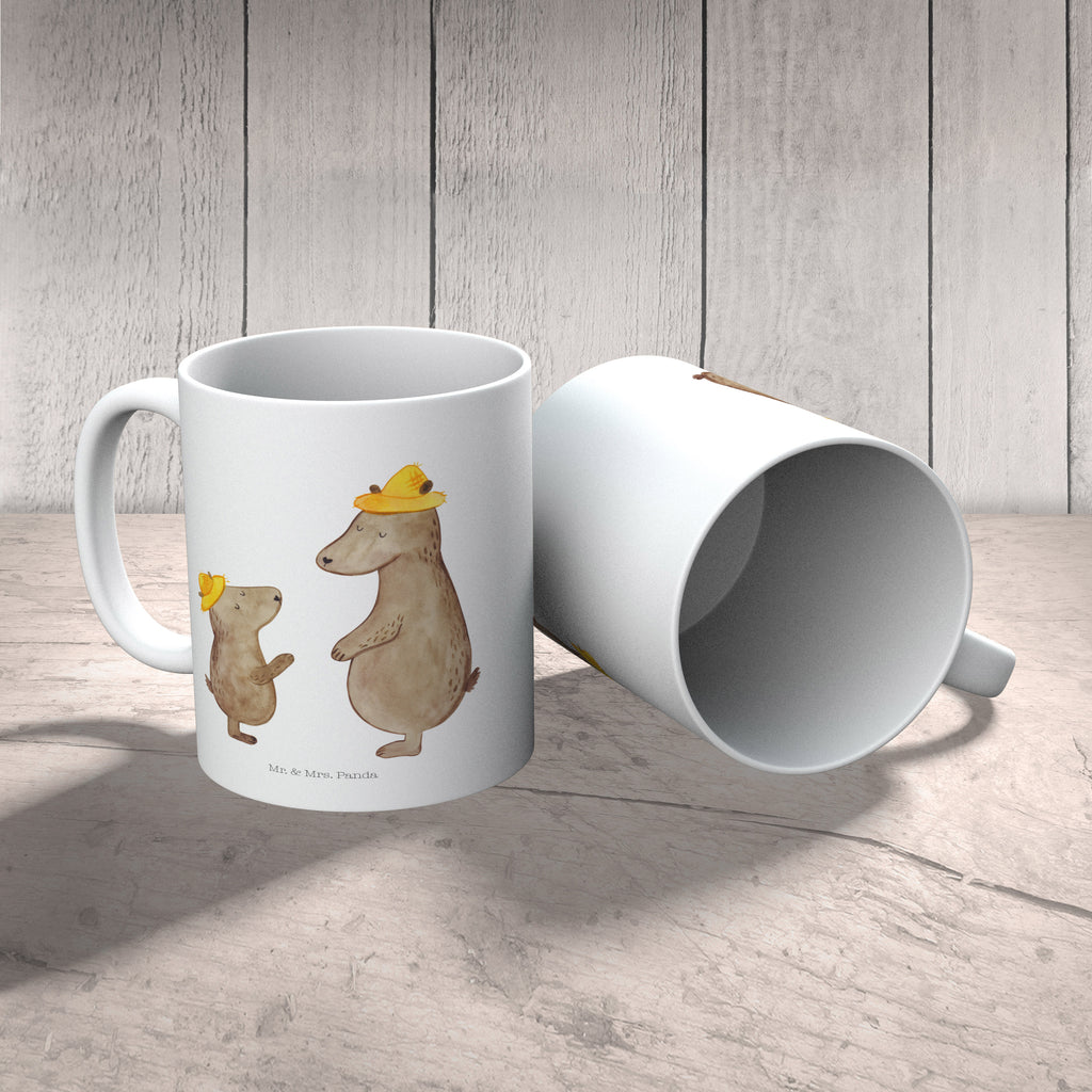 Tasse Bären mit Hut Bär, Bären, Vater, Papa, Vatertag, Papi, Paps, Dad, Daddy, Lieblingsmensch, Sohn, Söhne, Kind, Kinder, Vater-Sohn, Familie, Family, Vorbild Becher, Kaffeetasse, Kaffeebecher, Tee, Frühstück, Büro  Familie, Vatertag, Muttertag, Bruder, Schwester, Mama, Papa, Oma, Opa