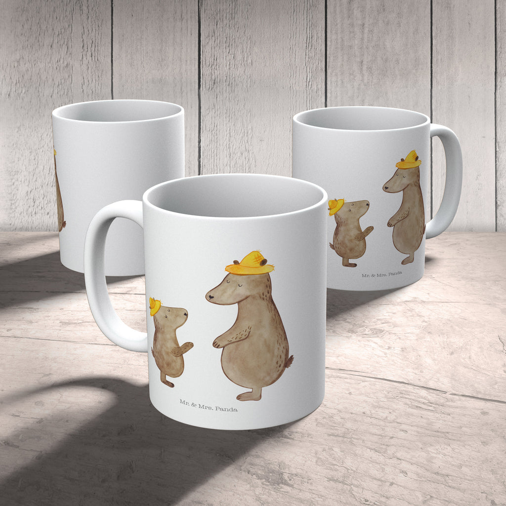 Tasse Bären mit Hut Bär, Bären, Vater, Papa, Vatertag, Papi, Paps, Dad, Daddy, Lieblingsmensch, Sohn, Söhne, Kind, Kinder, Vater-Sohn, Familie, Family, Vorbild Becher, Kaffeetasse, Kaffeebecher, Tee, Frühstück, Büro  Familie, Vatertag, Muttertag, Bruder, Schwester, Mama, Papa, Oma, Opa