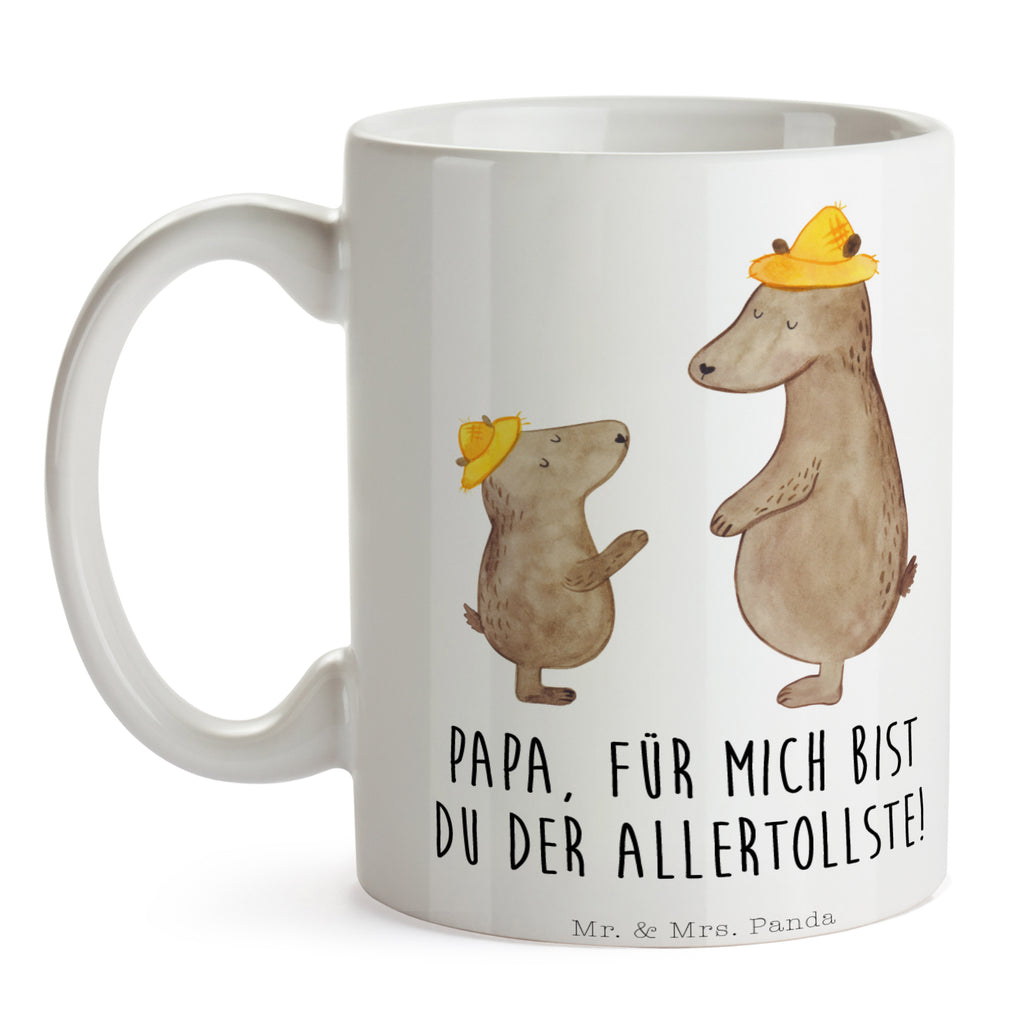 Tasse Bären mit Hut Bär, Bären, Vater, Papa, Vatertag, Papi, Paps, Dad, Daddy, Lieblingsmensch, Sohn, Söhne, Kind, Kinder, Vater-Sohn, Familie, Family, Vorbild Becher, Kaffeetasse, Kaffeebecher, Tee, Frühstück, Büro  Familie, Vatertag, Muttertag, Bruder, Schwester, Mama, Papa, Oma, Opa