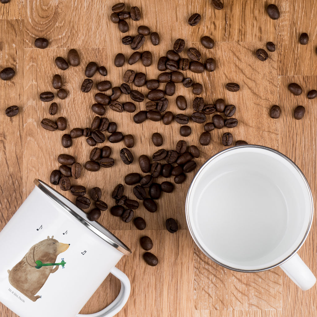 Camping Emaille Tasse Bär Lied Campingtasse, Trinkbecher, Metalltasse, Outdoor Tasse, Emaille Trinkbecher, Blechtasse Outdoor, Emaille Campingbecher, Edelstahl Trinkbecher, Metalltasse für Camping, Kaffee Blechtasse, Camping Tasse Metall, Bär, Teddy, Teddybär, Bärchen, Bear, Liebeslied, Lied, Song, Valentinstag, Valentine, Geschenk, Partner, Liebe, Freundin, Frau, Herz, Spruch