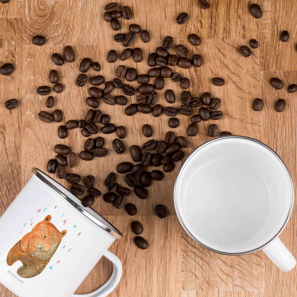 Camping Emaille Tasse Bär Party Campingtasse, Trinkbecher, Metalltasse, Outdoor Tasse, Emaille Trinkbecher, Blechtasse Outdoor, Emaille Campingbecher, Edelstahl Trinkbecher, Metalltasse für Camping, Kaffee Blechtasse, Camping Tasse Metall, Bär, Teddy, Teddybär, Geburtstag, Geburtstagsgeschenk, Geschenk, Party, Feiern, Abfeiern, Mitbringsel, Gute Laune, Lustig