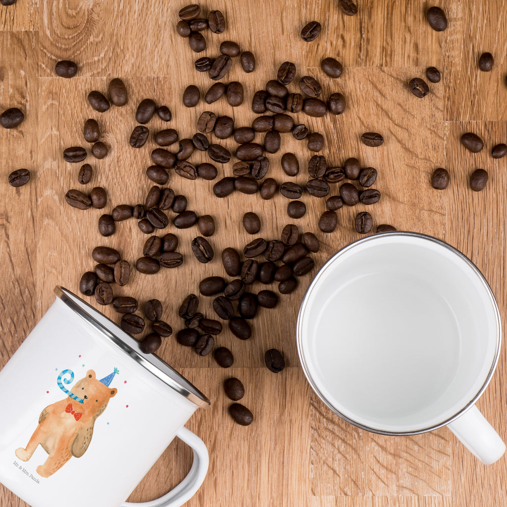 Camping Emaille Tasse Birthday Bär Campingtasse, Trinkbecher, Metalltasse, Outdoor Tasse, Emaille Trinkbecher, Blechtasse Outdoor, Emaille Campingbecher, Edelstahl Trinkbecher, Metalltasse für Camping, Kaffee Blechtasse, Camping Tasse Metall, Bär, Teddy, Teddybär, Happy Birthday, Alles Gute, Glückwunsch, Geburtstag