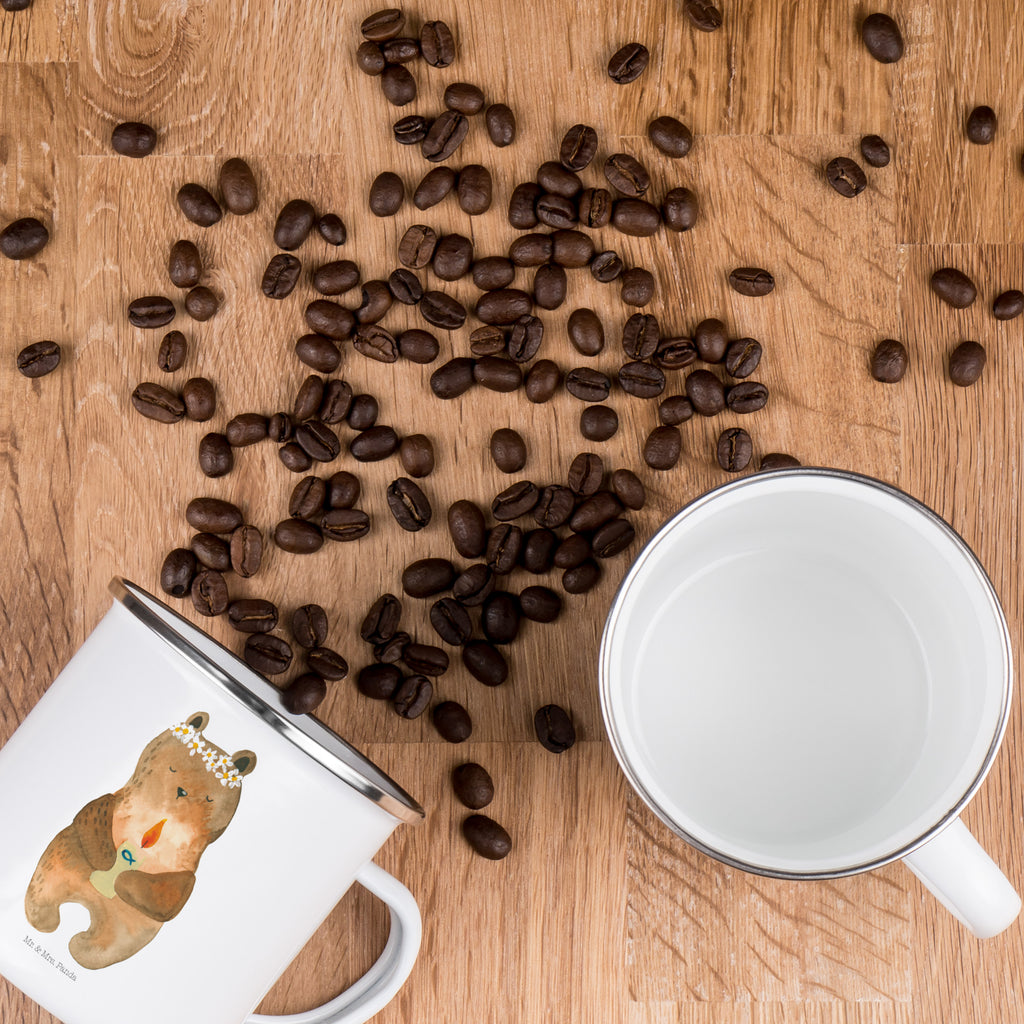 Camping Emaille Tasse Kommunion-Bär Campingtasse, Trinkbecher, Metalltasse, Outdoor Tasse, Emaille Trinkbecher, Blechtasse Outdoor, Emaille Campingbecher, Edelstahl Trinkbecher, Metalltasse für Camping, Kaffee Blechtasse, Camping Tasse Metall, Bär, Teddy, Teddybär, Kommunion, Gottes Segen, Taufkerze, katholisch